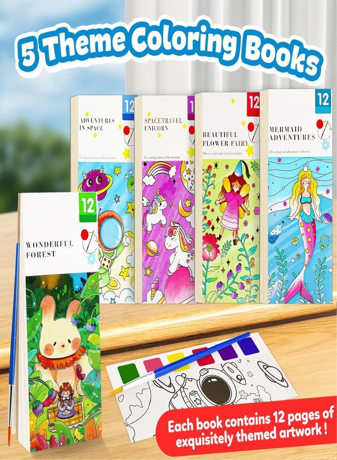 FQKIOMY Water Coloring Book,Paint with Water Books for Kids Ages 3-5,Watercolor Painting Book for Toddlers 4-6,Creative Arts and Crafts & Airplane Travel Essentials for Boys Girls(5 PCS) - Image 2